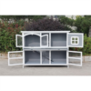 Harrisons Ravenglass Double Rabbit Hutch Soft Grey 150x60x116cm - Image 3