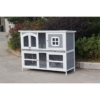 Harrisons Ravenglass Double Rabbit Hutch Soft Grey 150x60x116cm