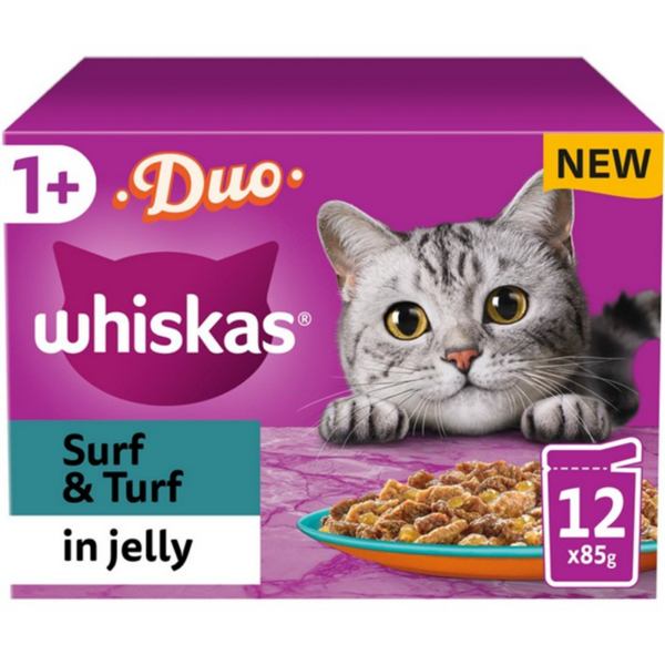 Whiskas 1 Cat Pouches Duo Surf & Turf In Jell - Image 2